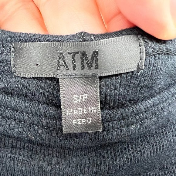 ATM MODAL RIB LONG SLEEVE BODYSUIT BLACK - Picture 3 of 6